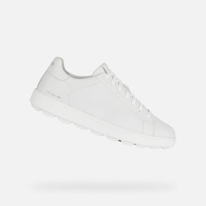 GEOX - U SPHERICA ECUB-1 White Leather Trainers U45GPC00085C1000