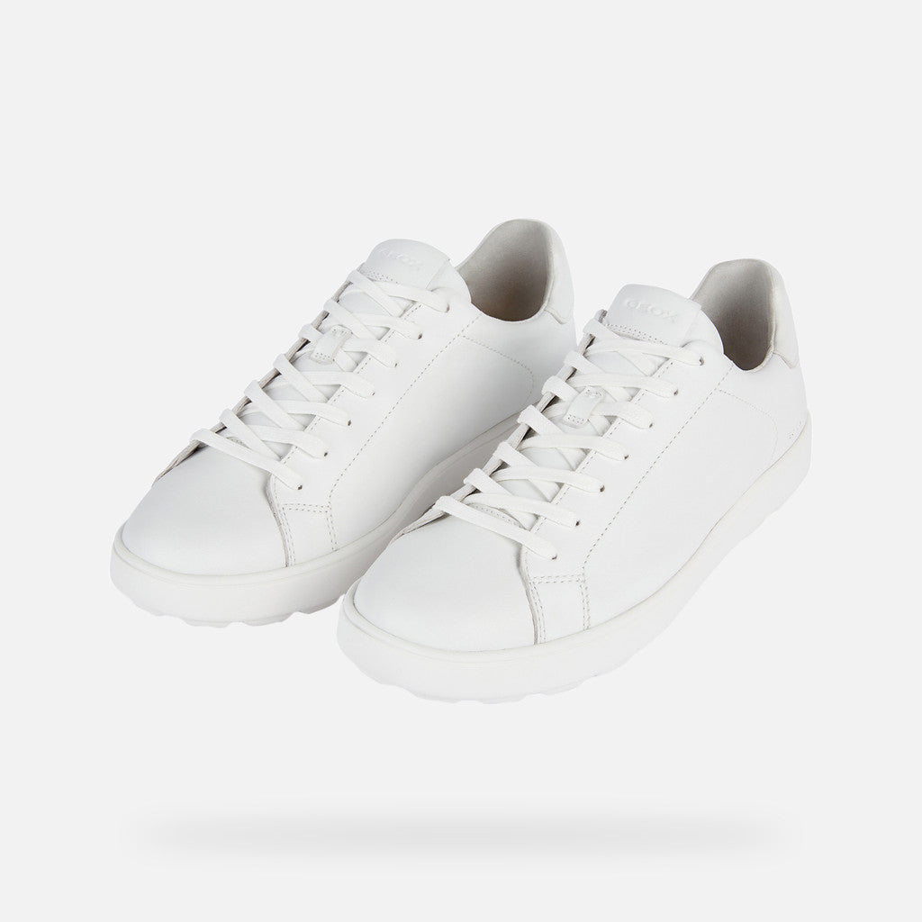 GEOX - U SPHERICA ECUB-1 White Leather Trainers U45GPC00085C1000
