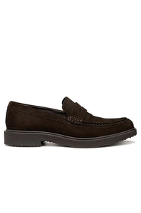 GEOX - U MASSIMIANO B Dark Brown Suede Loafers U56H9C0002C6006