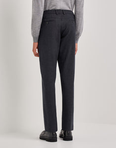 CANALI - Impeccabile Charcoal Grey Wool Flannel Drawstring Chino Trousers