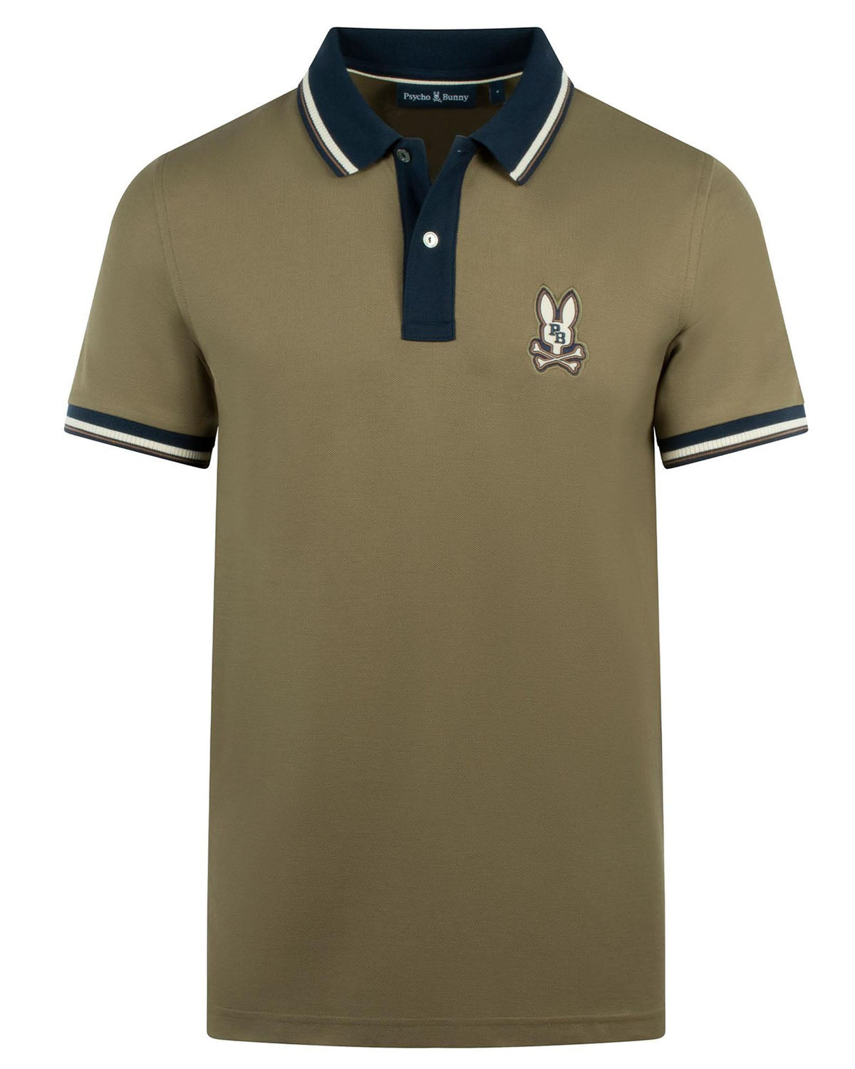 PSYCHO BUNNY - WADE Cotton Pique Polo Shirt in DUSKY GREEN