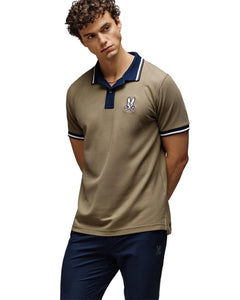 PSYCHO BUNNY - WADE Cotton Pique Polo Shirt in DUSKY GREEN