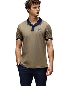 PSYCHO BUNNY - WADE Cotton Pique Polo Shirt in DUSKY GREEN
