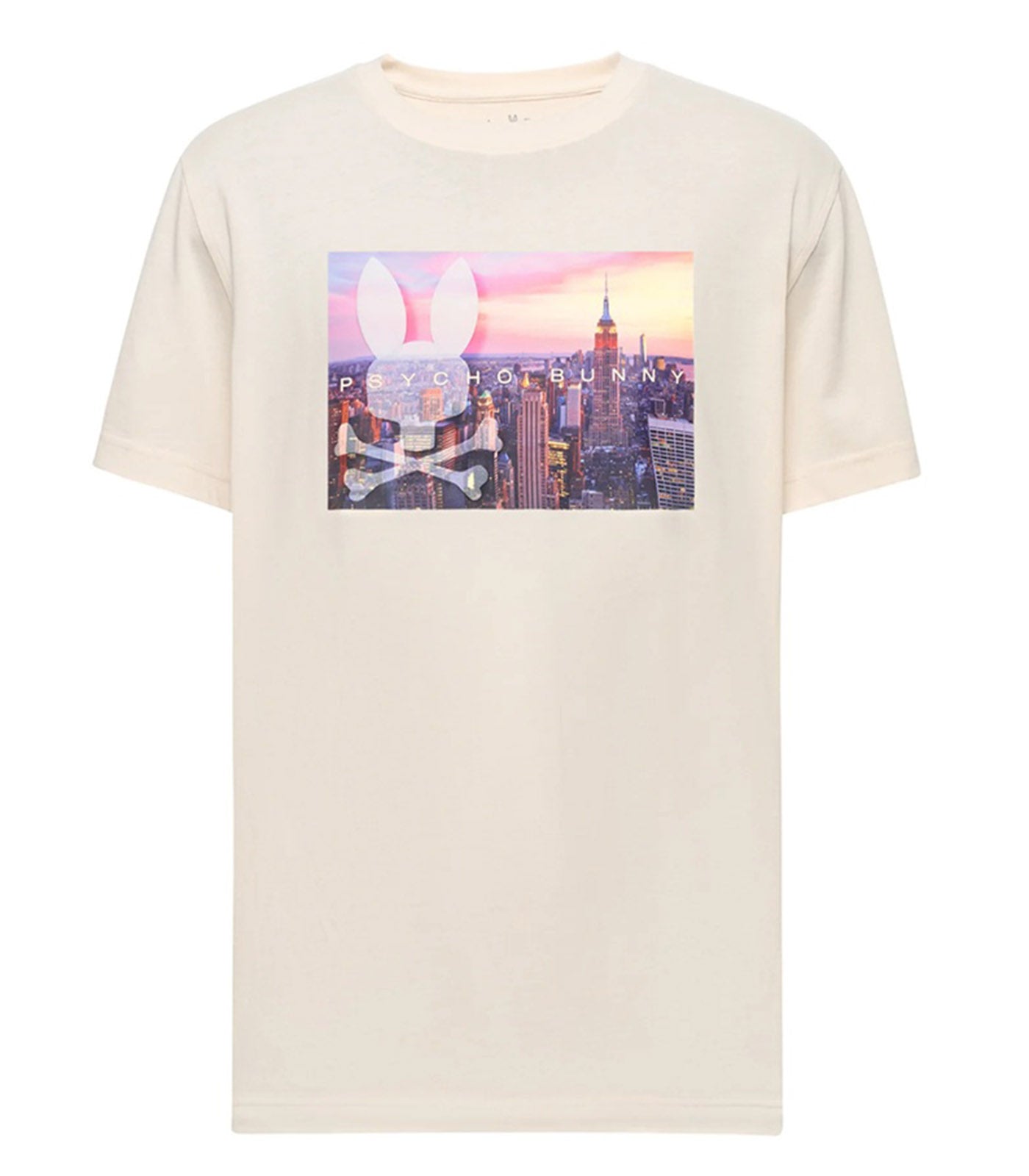 PSYCHO BUNNY - WILL Graphic T-Shirt In WHITE CAP GREY