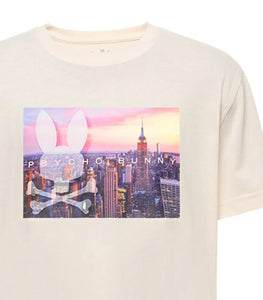 PSYCHO BUNNY - WILL Graphic T-Shirt In WHITE CAP GREY