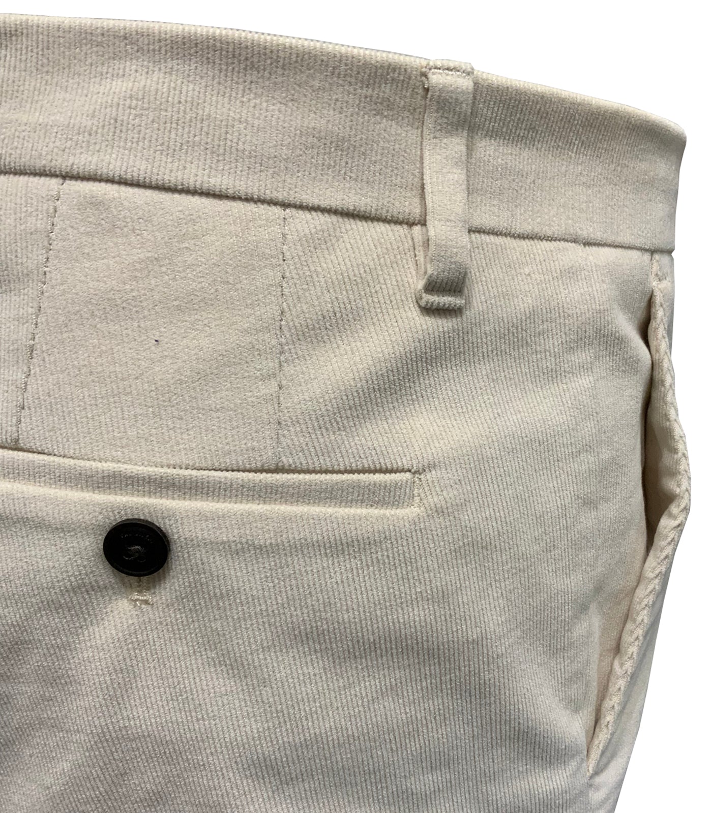 PAL ZILERI - Slim Fit Stretch Corduroy Cotton Trousers In Off White