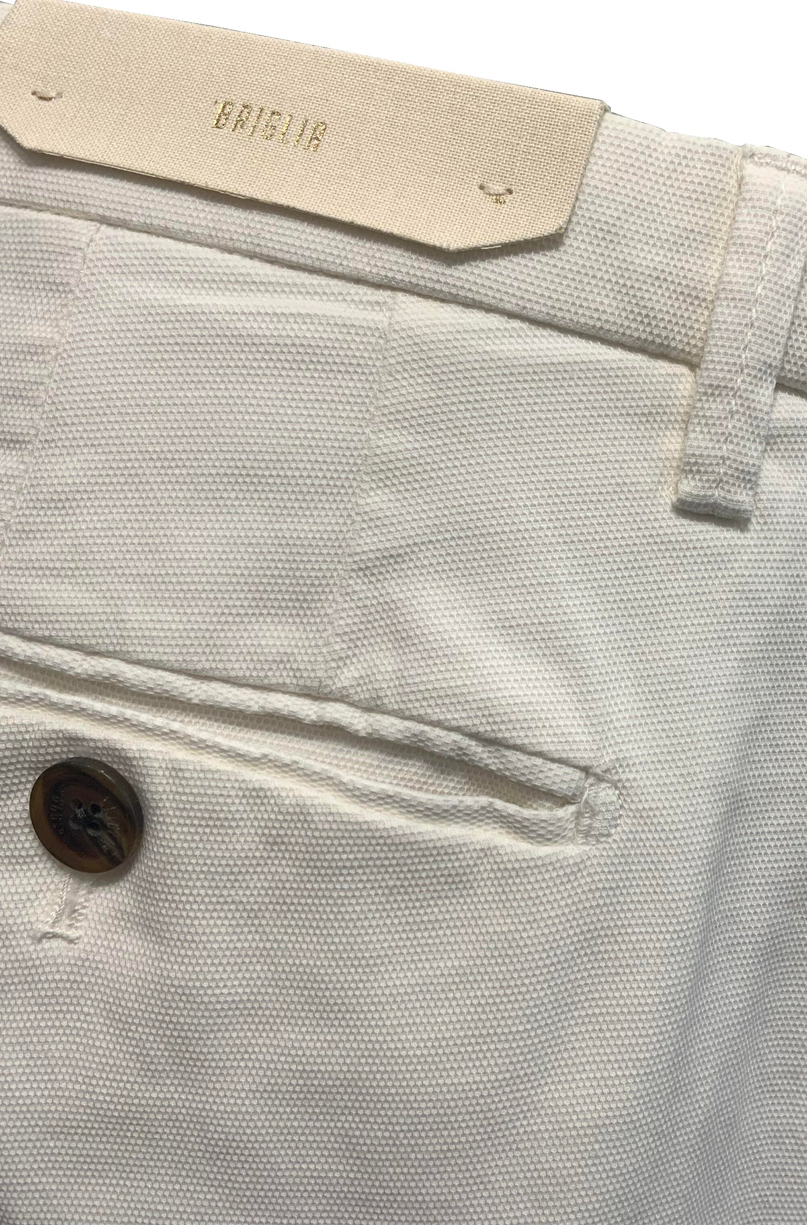 BRIGLIA 1949 - White Stretch Pique Cotton Slim Fit Shorts BG108 325030 120