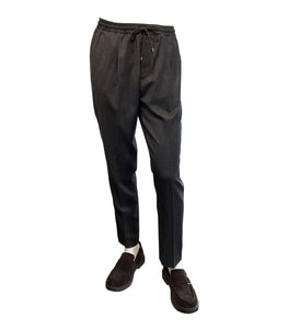 BRIGLIA 1949 - WIMBLEDONS Wool Jogger Pants In Testa Di Moro Dark Brown 400129-056