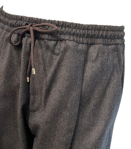BRIGLIA 1949 - WIMBLEDONS Wool Jogger Pants In Testa Di Moro Dark Brown 400129-056
