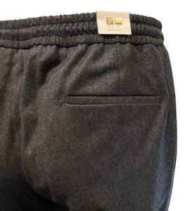 BRIGLIA 1949 - WIMBLEDONS Wool Jogger Pants In Testa Di Moro Dark Brown 400129-056