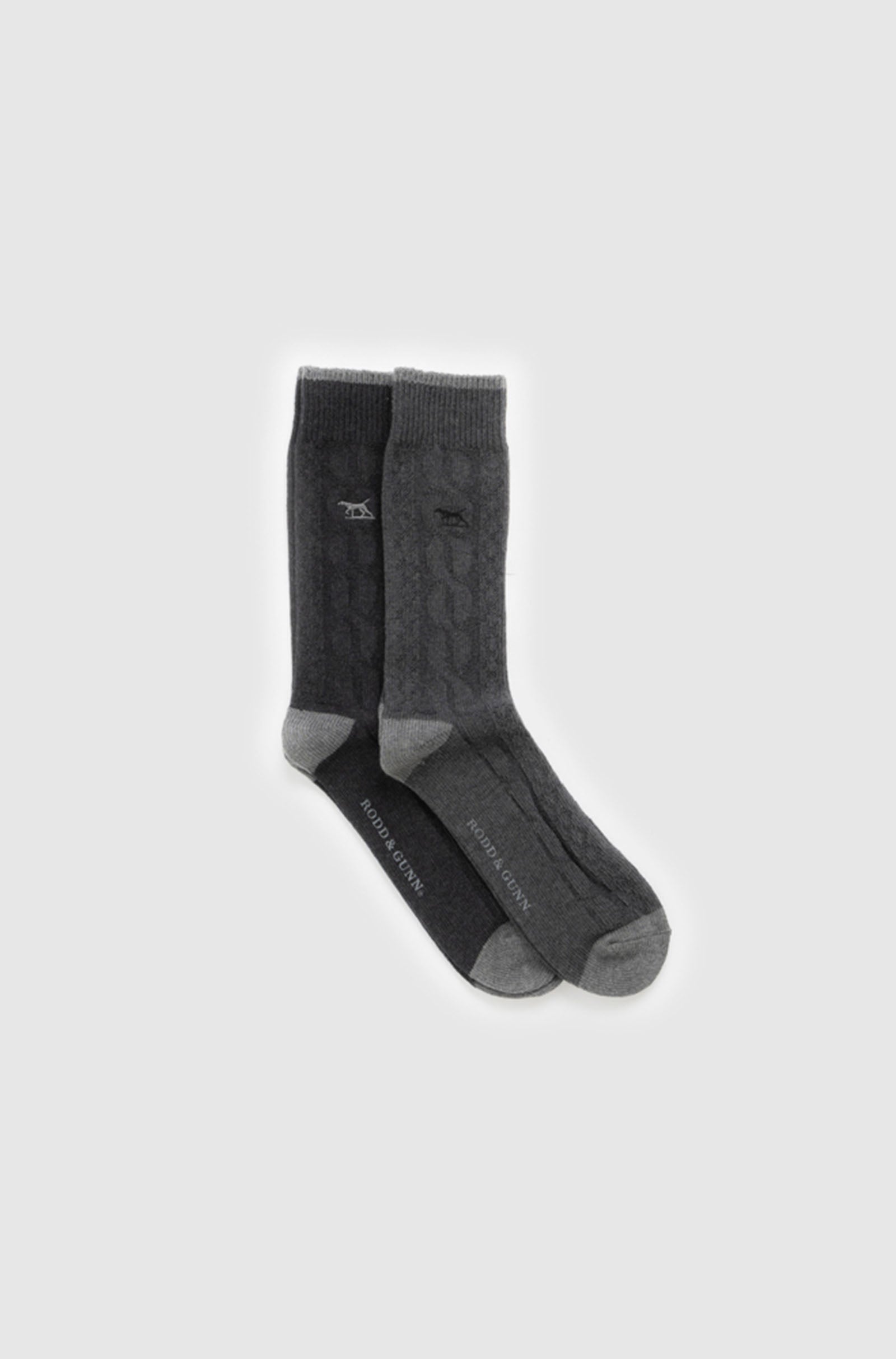 RODD & GUNN - Dunedin Cable Sock 2 Pack in CARBON CHARCOAL ZS1144