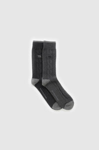 RODD & GUNN - Dunedin Cable Sock 2 Pack in CARBON CHARCOAL ZS1144