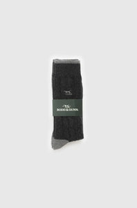 RODD & GUNN - Dunedin Cable Sock 2 Pack in CARBON CHARCOAL ZS1144