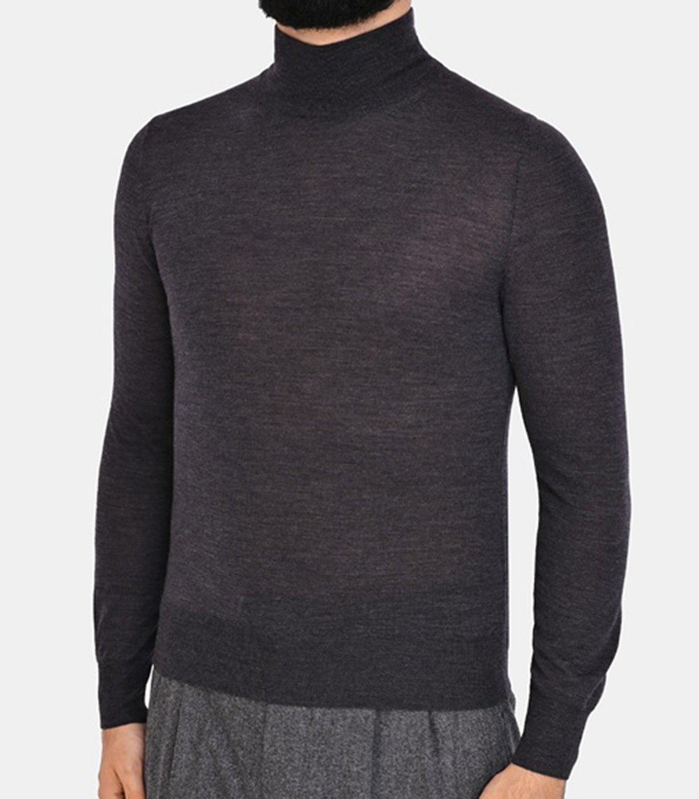 CANALI - Wool Mock Neck Knitwear In Charcoal Grey C0002 MK01149 112