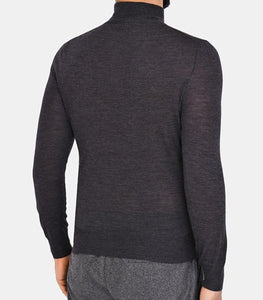 CANALI - Wool Mock Neck Knitwear In Charcoal Grey C0002 MK01149 112