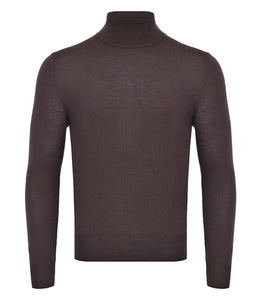 CANALI - Wool Mock Neck Knitwear In Chocolate Brown C0002 MK01149 501