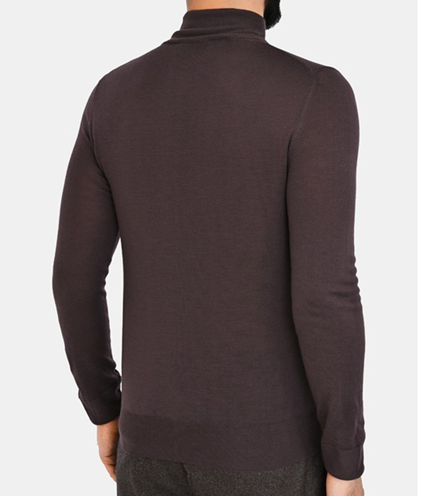 CANALI - Wool Mock Neck Knitwear In Chocolate Brown C0002 MK01149 501