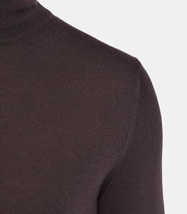 CANALI - Wool Mock Neck Knitwear In Chocolate Brown C0002 MK01149 501