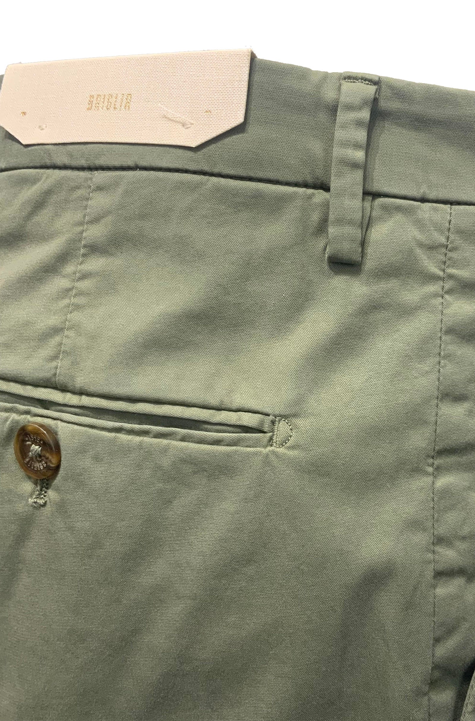 BRIGLIA 1949 - Militaire Green NAVIGLIO Slim Leg Stretch Cotton Chinos 325157 072
