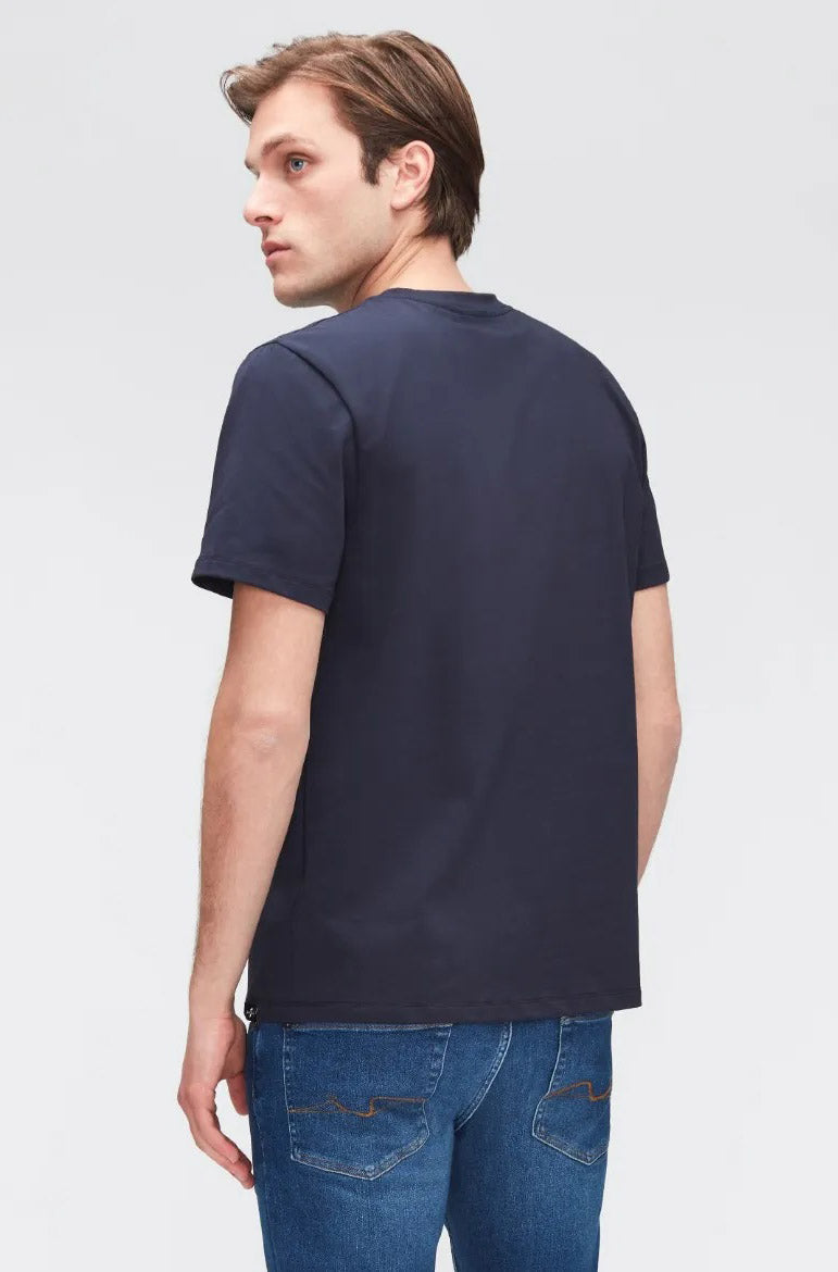 7 FOR ALL MANKIND - Navy Blue Luxe Performance T-shirt JSIM2370NA