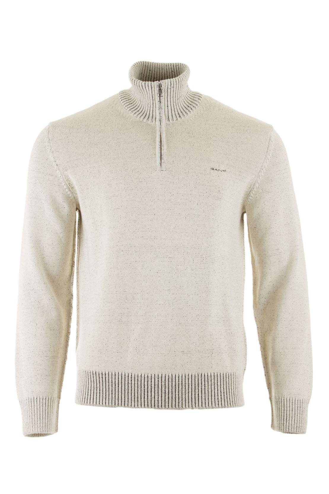 GANT - Plated Two Toned Cotton Half Zip in Off White 8030193 130