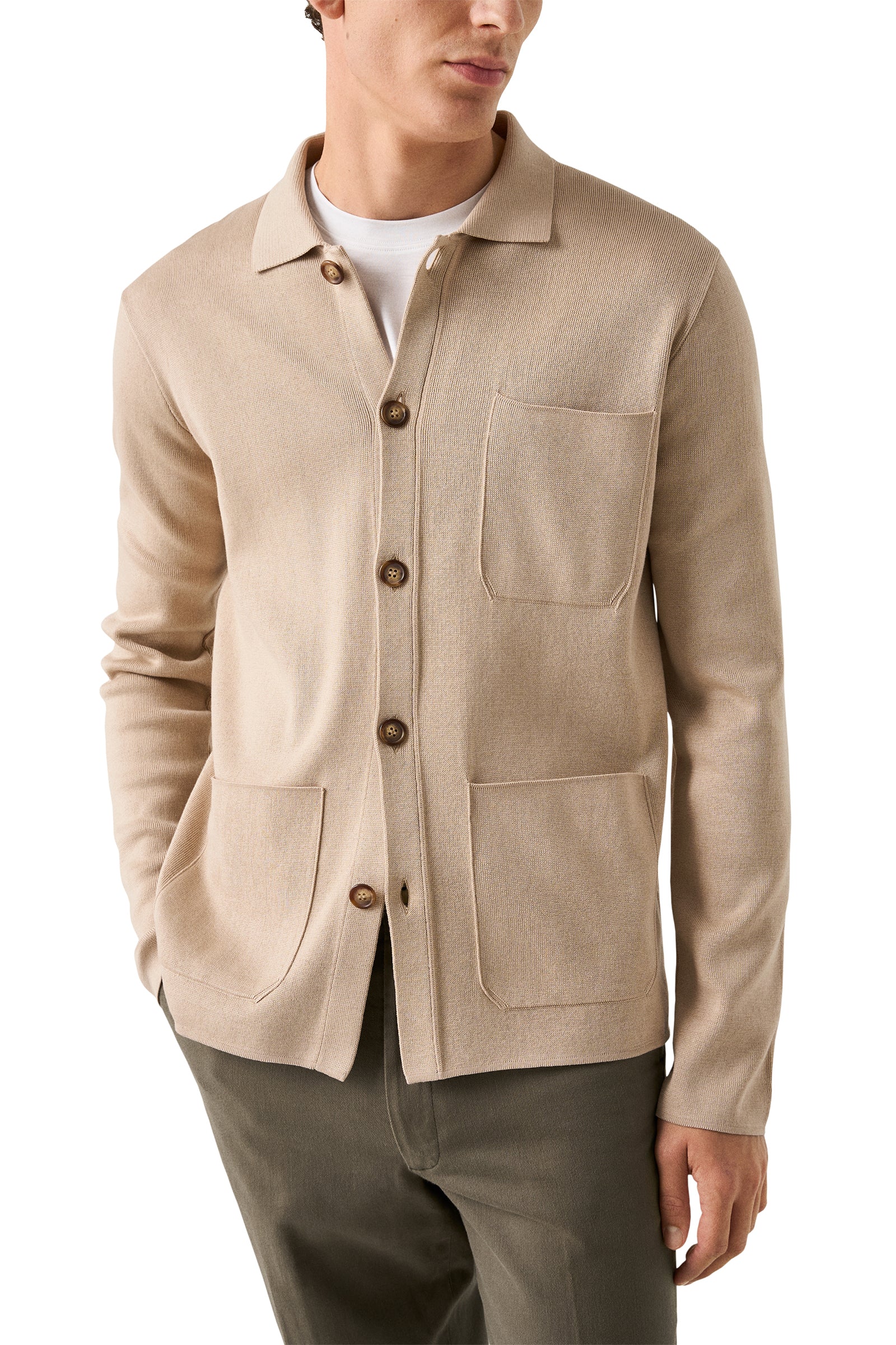 ETON - Milano Knit Jacket in Beige/ Off White 10001294802