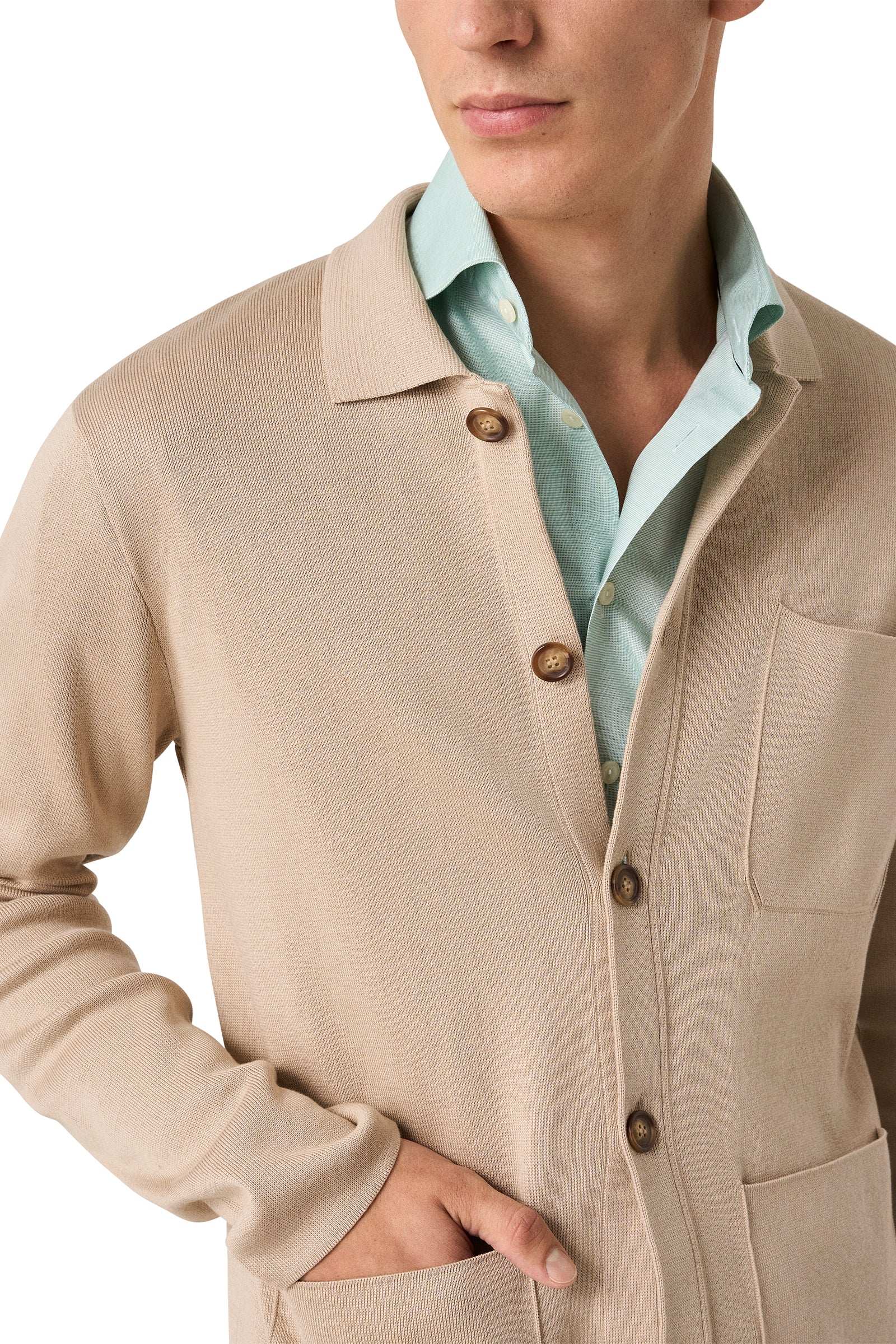 ETON - Milano Knit Jacket in Beige/ Off White 10001294802