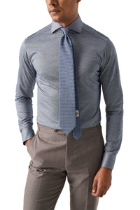 ETON - SLIM FIT Filo di Scozia Oxford Shirt in Dark Blue 10001301626