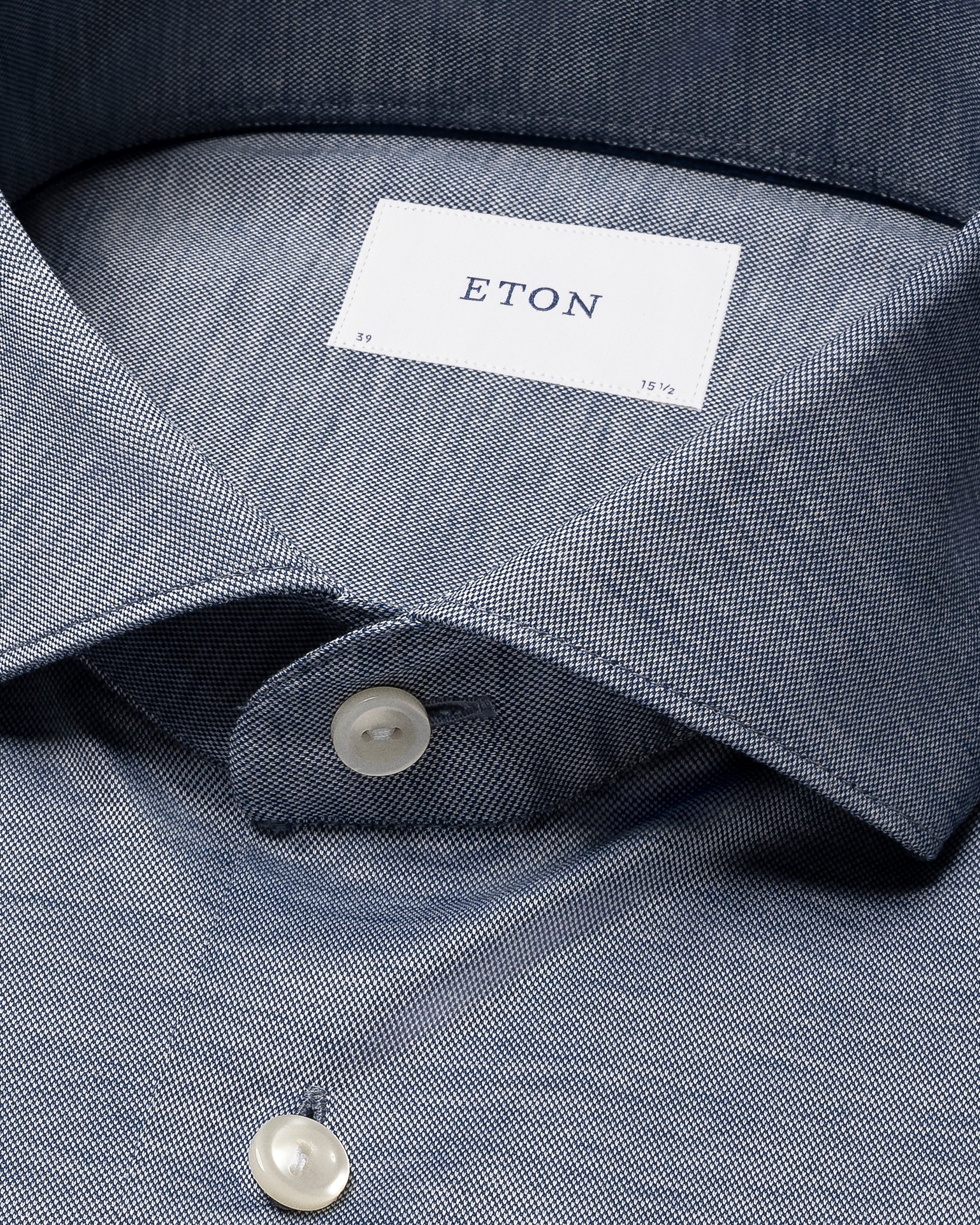 ETON - SLIM FIT Filo di Scozia Oxford Shirt in Dark Blue 10001301626