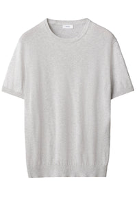 ETON - Structured Crew Neck Knitted T-Shirt in Grey 10001325609