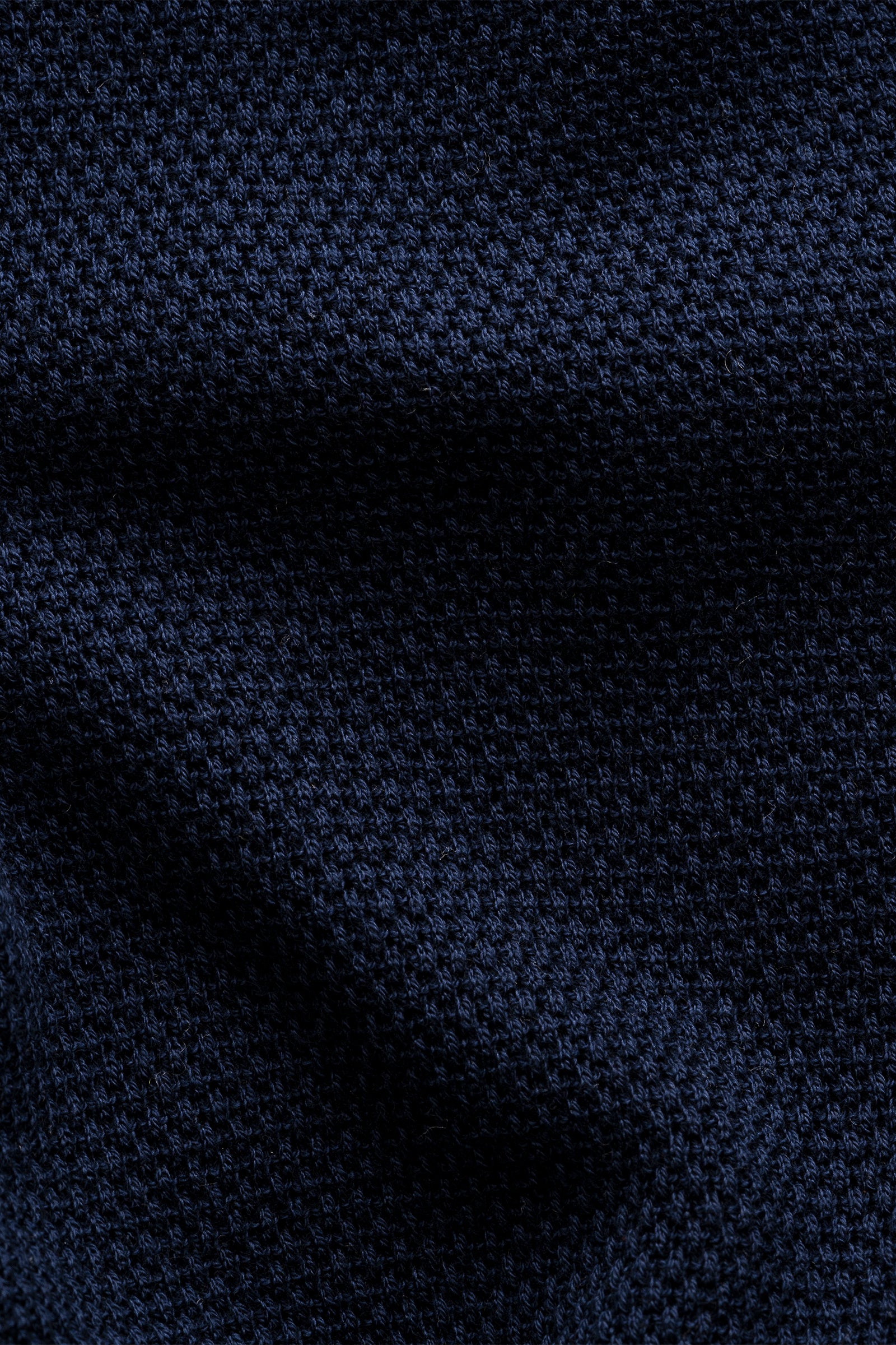 ETON - Structured Crew Neck Knitted T-Shirt in Dark Blue 10001325627