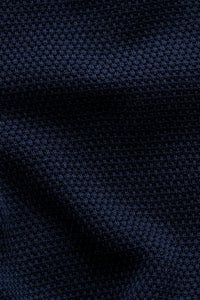 ETON - Structured Crew Neck Knitted T-Shirt in Dark Blue 10001325627
