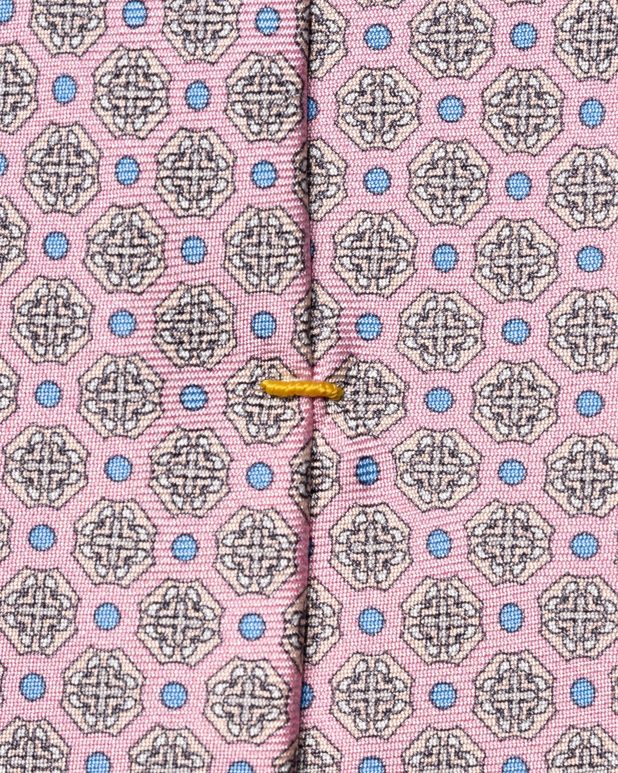 ETON - Medallion Print Silk Tie in Pink