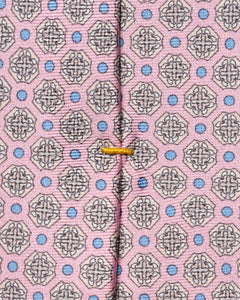 ETON - Medallion Print Silk Tie in Pink
