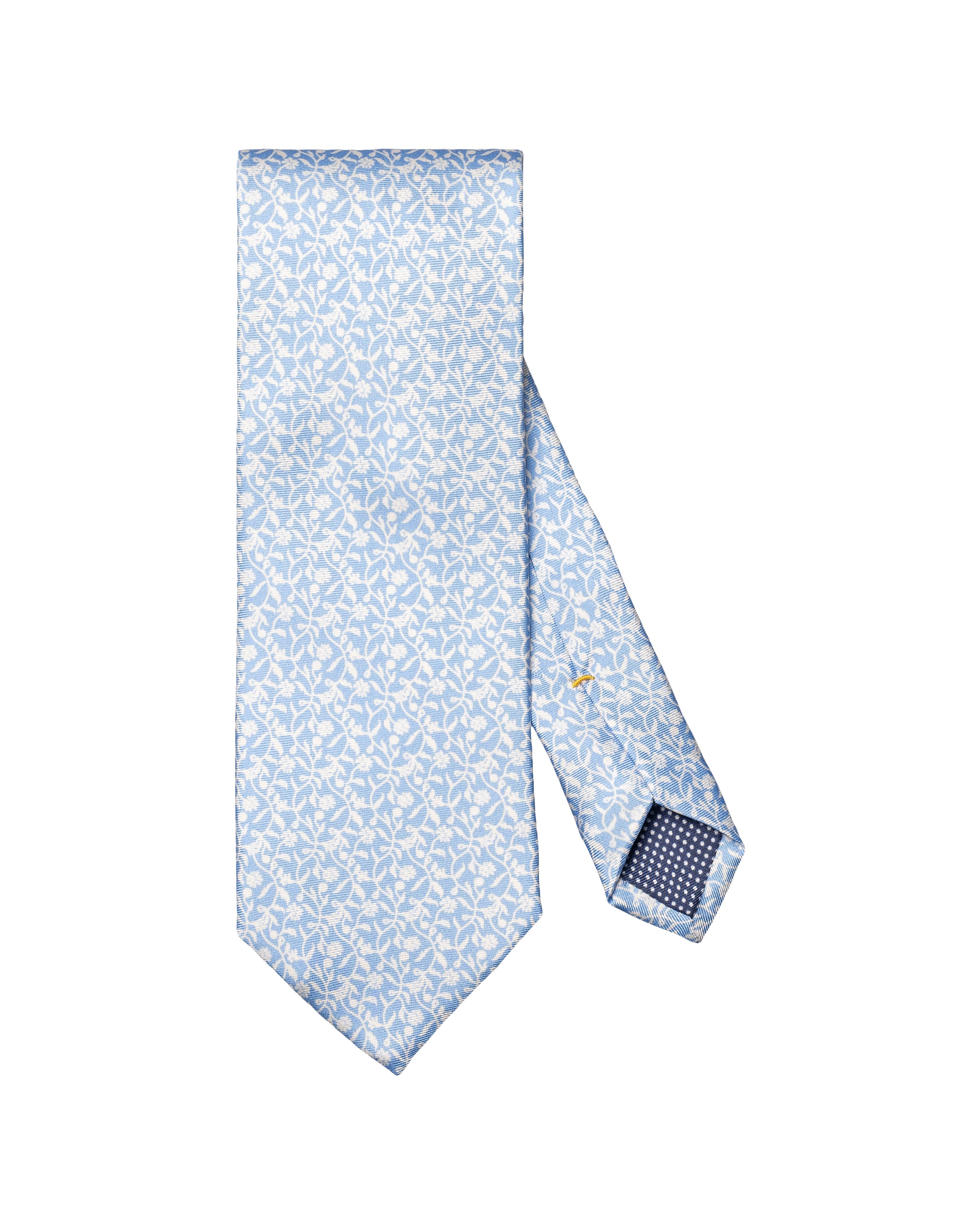 ETON - Floral Print Silk Tie in Light Blue