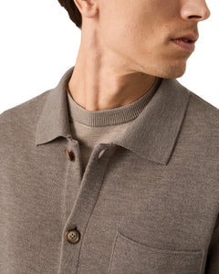 ETON - Milano Knit Shirt Jacket In Brown 100013666 32