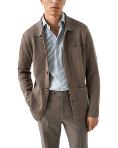 ETON - Milano Knit Shirt Jacket In Brown 100013666 32