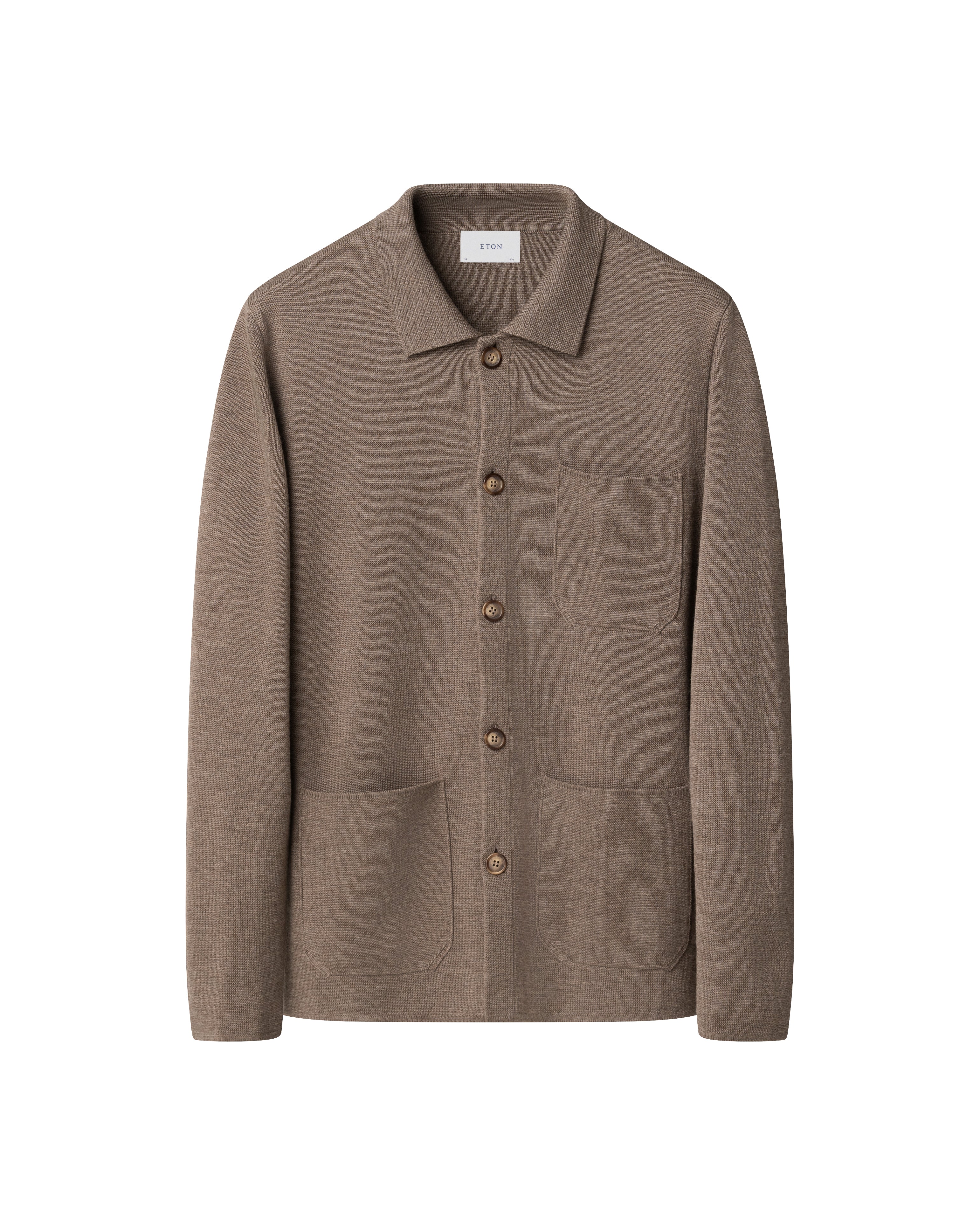 ETON - Milano Knit Shirt Jacket In Brown 100013666 32