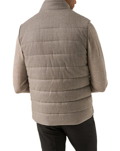 ETON - Wool Flannel Zip Vest in Beige Brown 10001406428