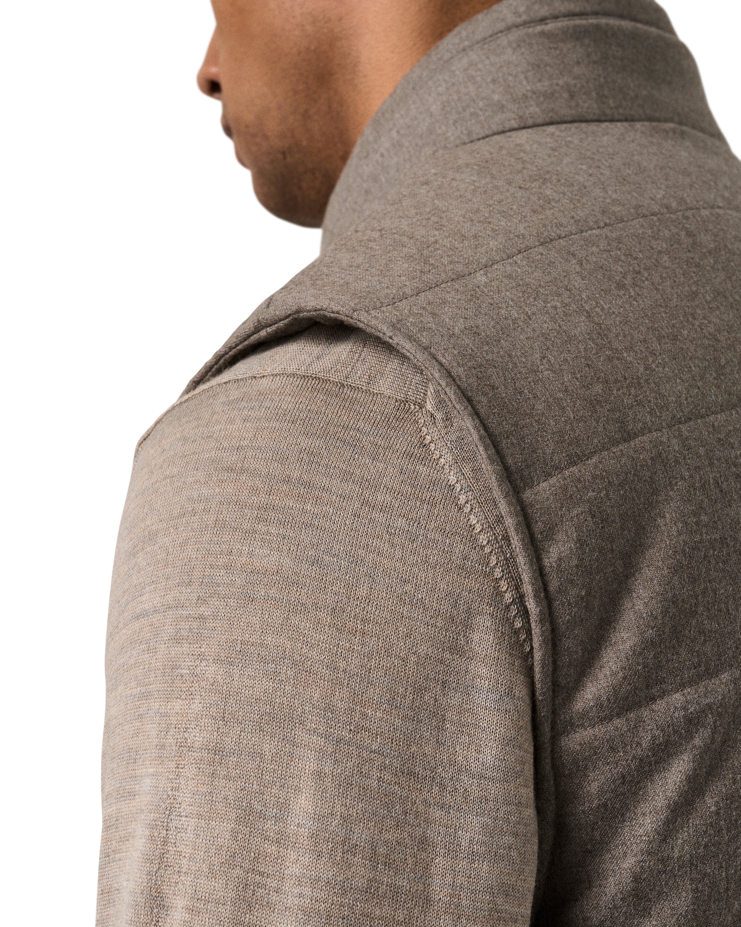 ETON - Wool Flannel Zip Vest in Beige Brown 10001406428