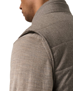 ETON - Wool Flannel Zip Vest in Beige Brown 10001406428