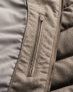 ETON - Wool Flannel Zip Vest in Beige Brown 10001406428