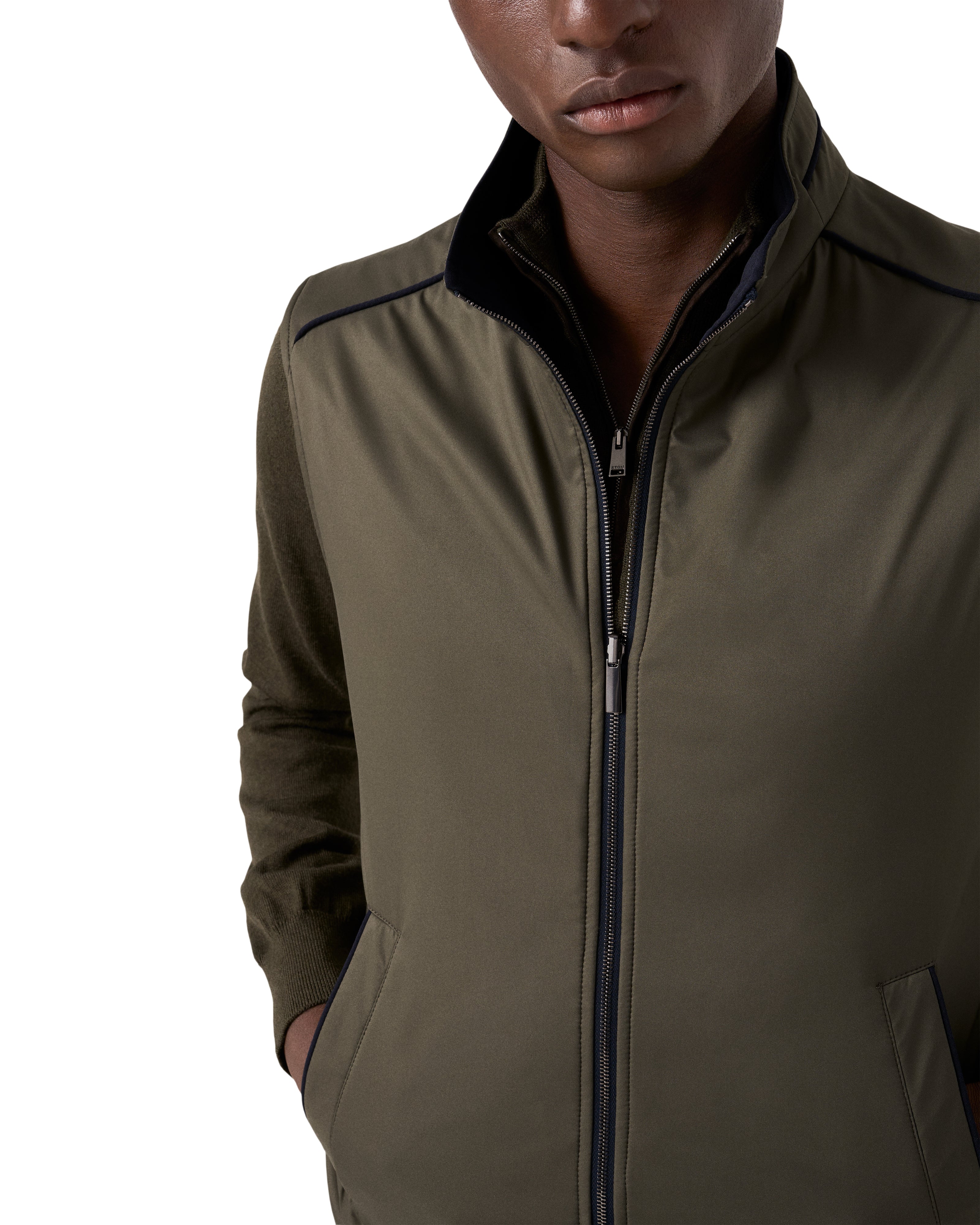 ETON - Reversible Vest in Navy and Khaki Green 100013745 28