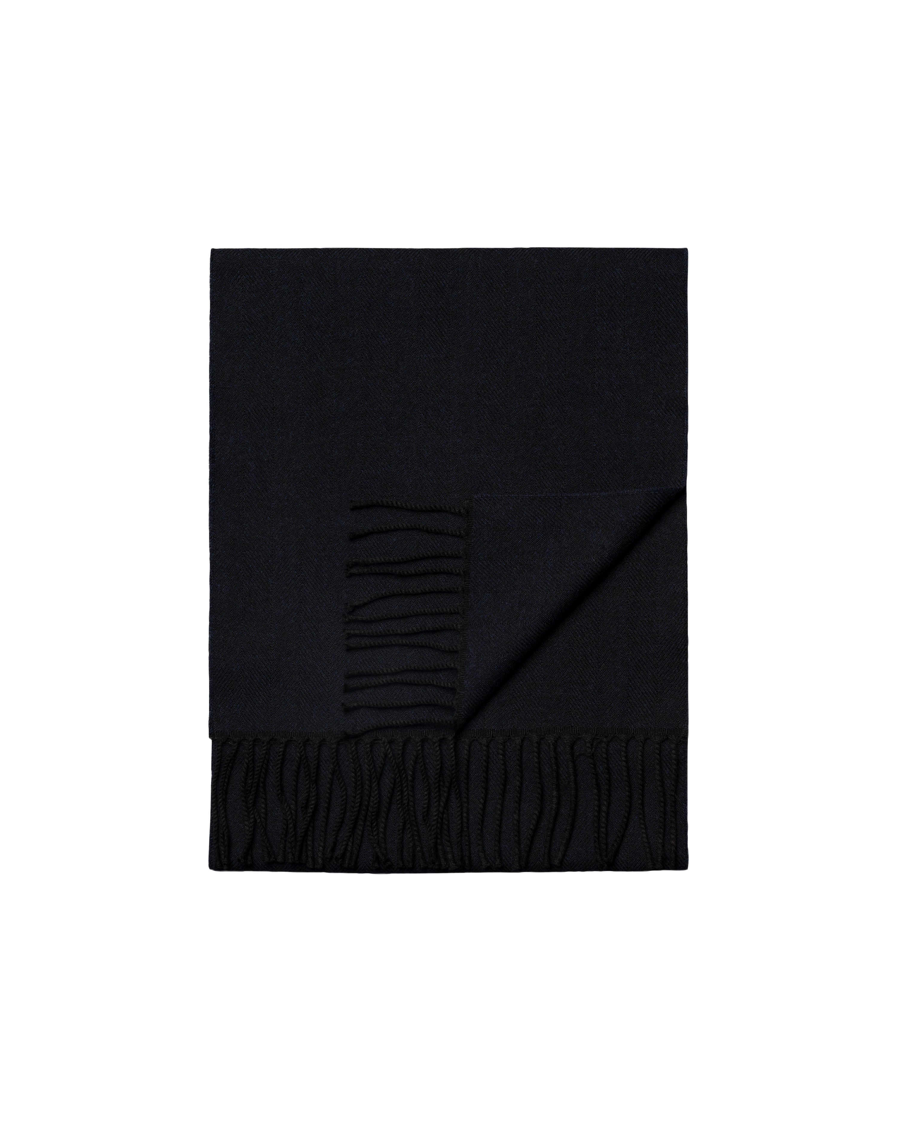 ETON - Herringbone Merino Wool Scarf in Dark Blue 10001385726