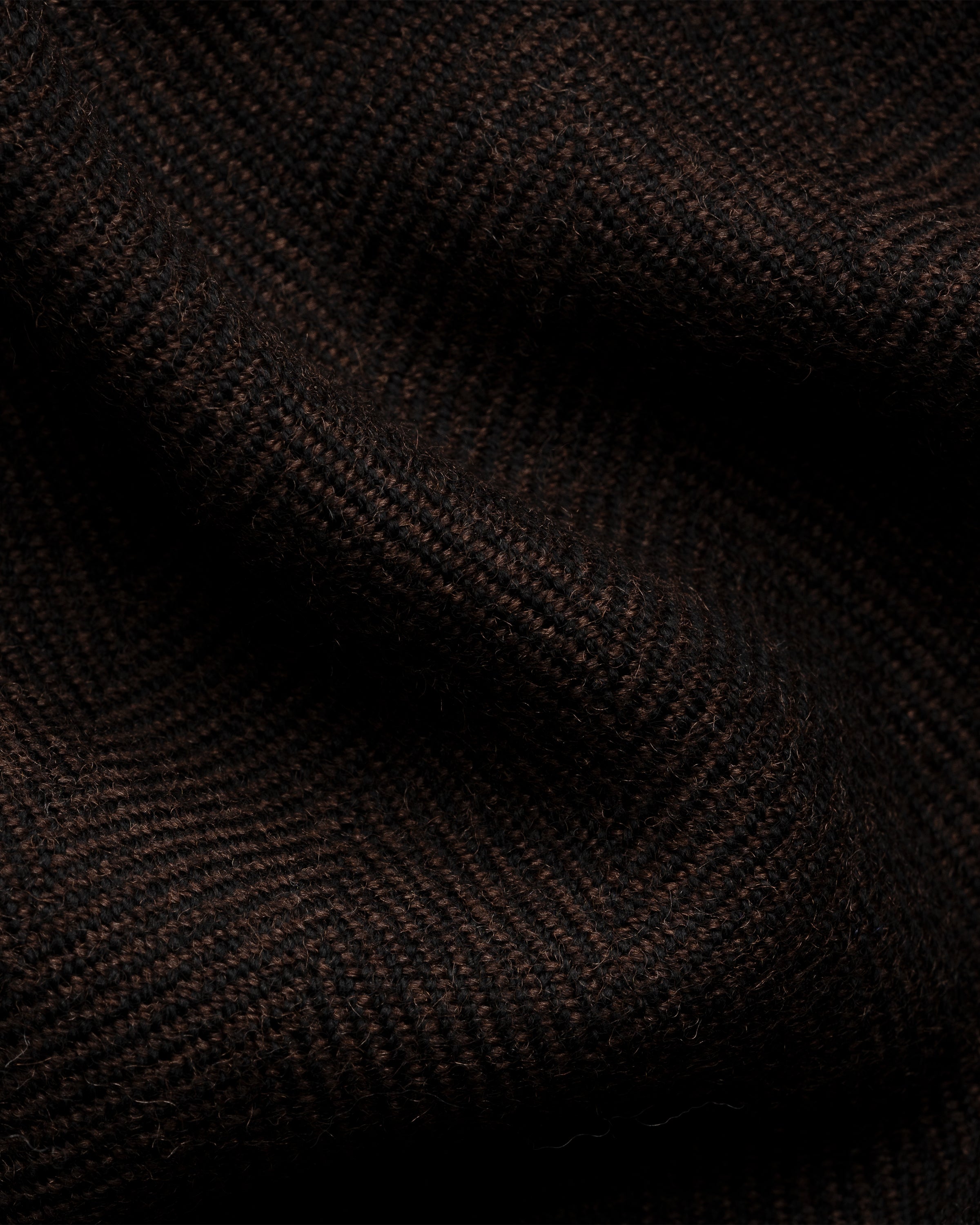 ETON - Herringbone Merino Wool Scarf in Dark Brown 10001385738