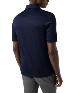 ETON - Filo Di Scorzia Jaquard Polo Shirt in Navy Blue 10001390729