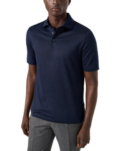 ETON - Filo Di Scorzia Jaquard Polo Shirt in Navy Blue 10001390729