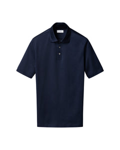 ETON - Filo Di Scorzia Jaquard Polo Shirt in Navy Blue 10001390729