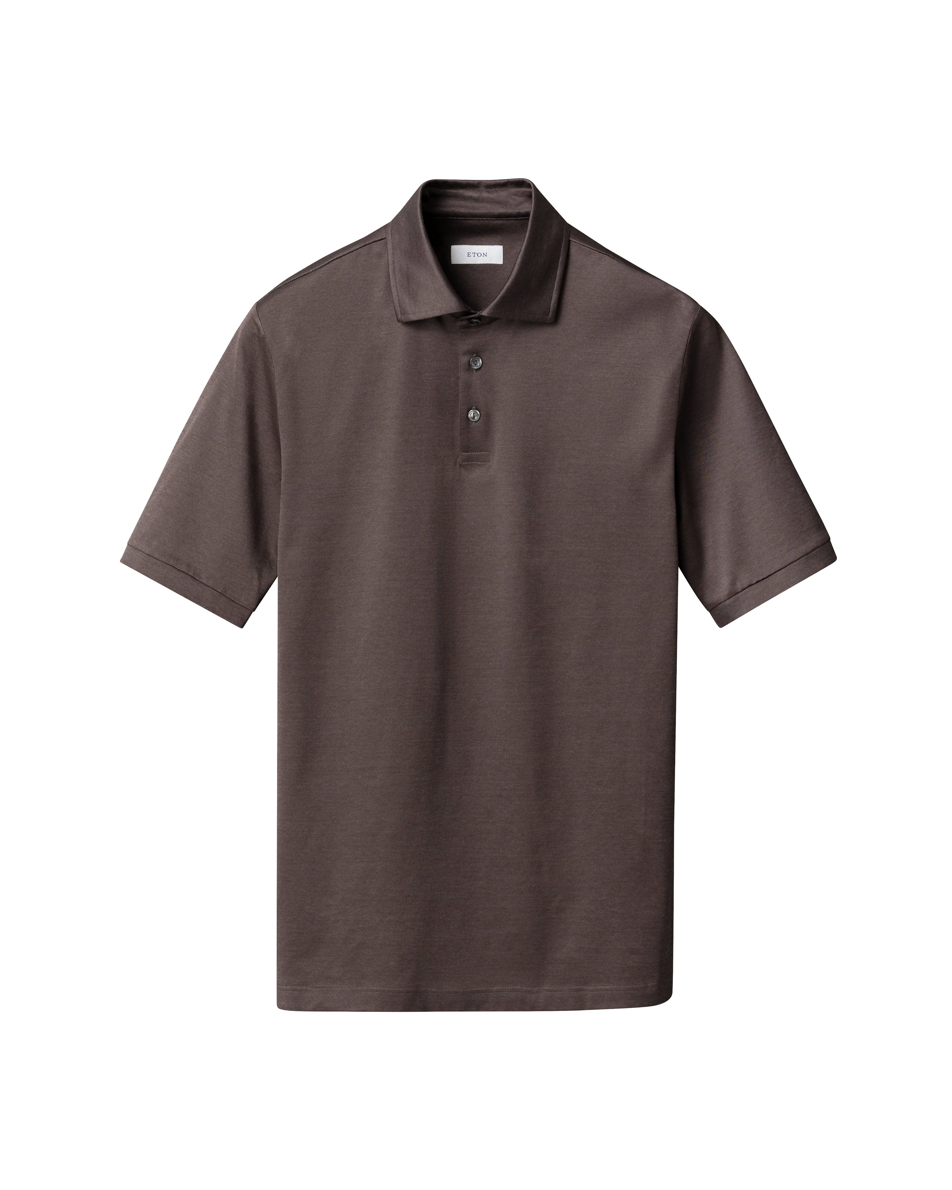 ETON - Filo Di Scorzia Jaquard Polo Shirt in Brown 10001390738