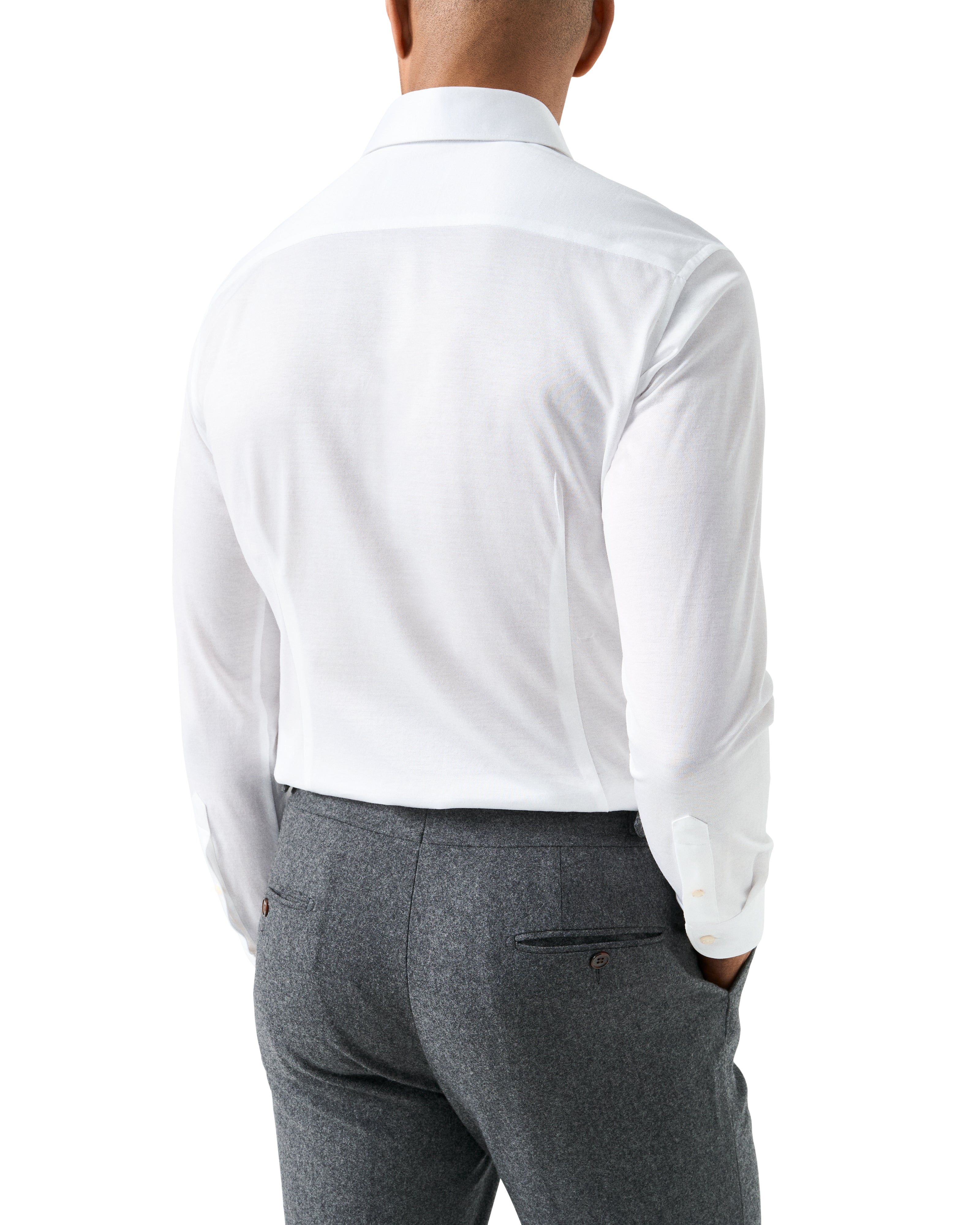 ETON - White SLIM FIT Filo di Scozia Jacquard Knit Shirt 10001397100